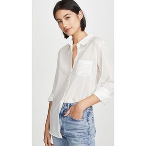 Nili Lotan Cotton Voile NL Buttondown Formal Shirt Top Cotton White XS 283750